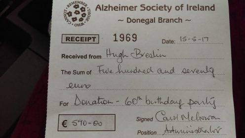 Thanks to all who donated at big Hugh’s party