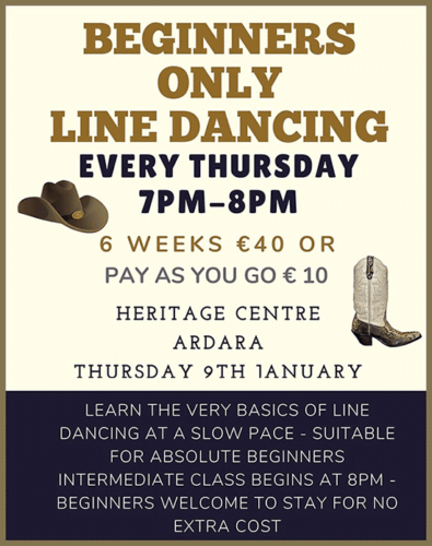 Beginners Line Dancing Classes 2020, Ardara