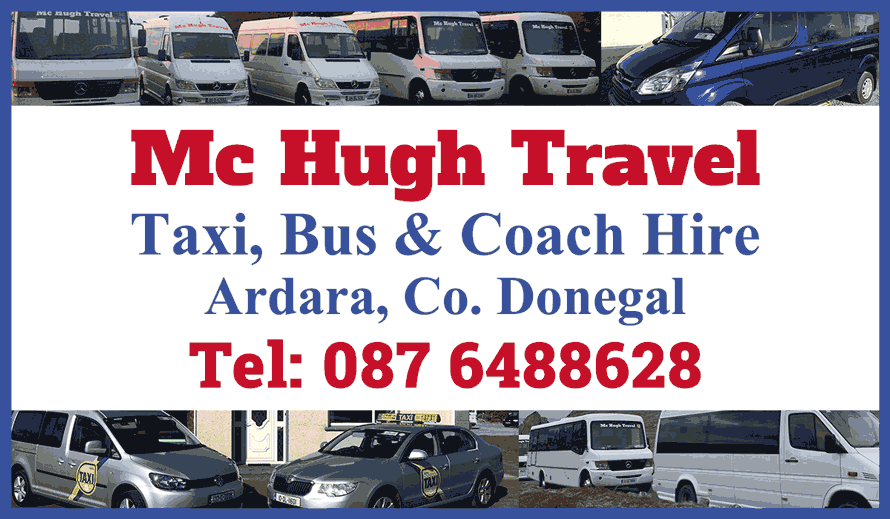 McHugh Travel. Taxi, Bus & Coach Hire. Ardara.